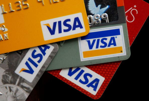 SAN FRANCISCO - FEBRUARY 25:  Visa credit cards are arranged on a desk February 25, 2008 in San Francisco, California. Visa Inc. is hoping that its initial public offering could raise up to $19 billion and becoming  the largest IPO in U.S. history.  (Phot