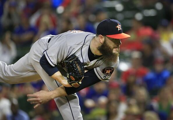 ARLINGTON, TX - JUNE 2: Dallas Keuchel #60 of the Houston Astros delivers against the Texas Rangers during the first inning at Globe Life Park in Arlington on June 2, 2017 in Arlington, Texas. (Photo by Ron Jenkins/Getty Images)