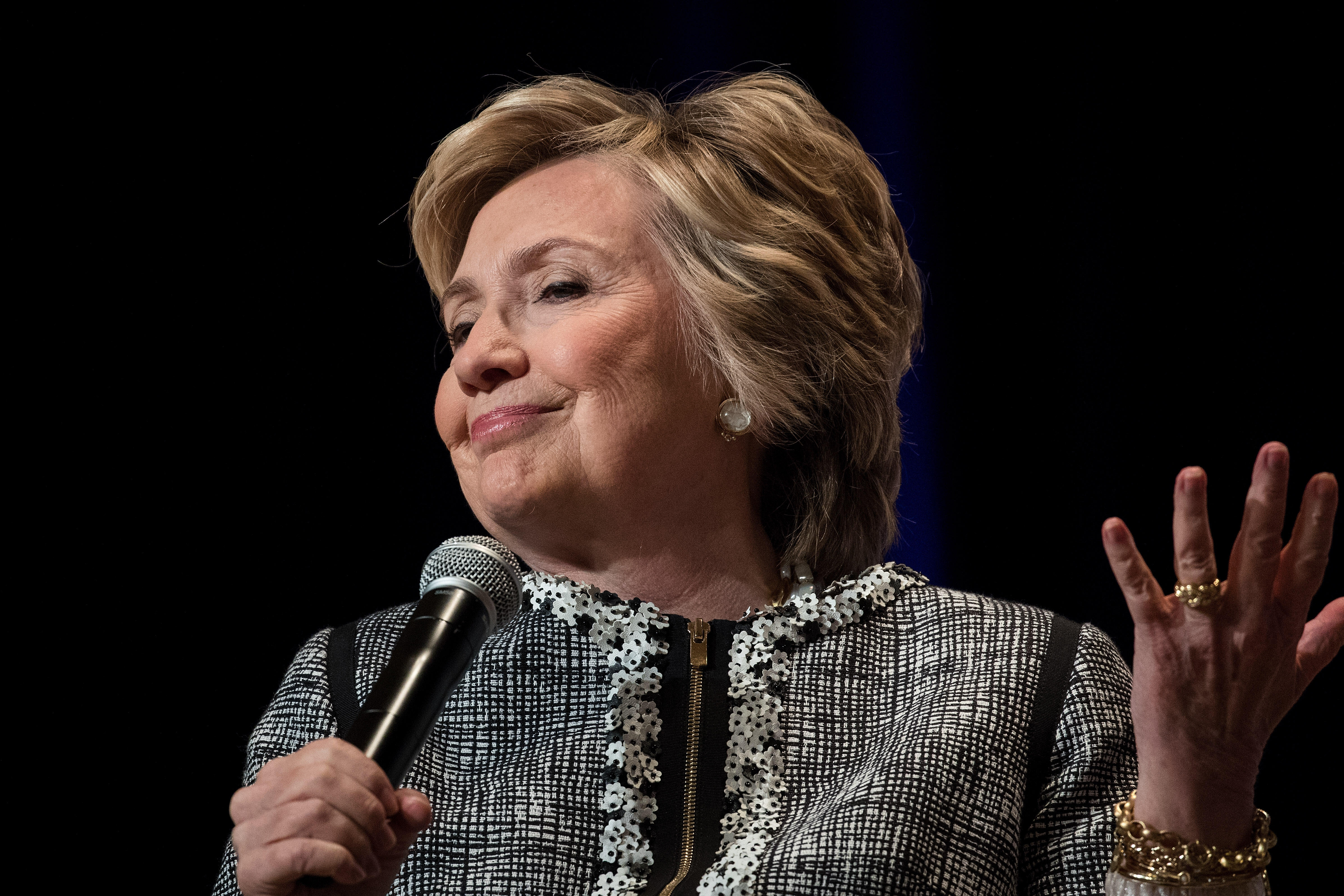 NEW YORK, NY - JUNE 1: Former U.S. Secretary of State and 2016 presidential candidate Hillary Clinton speaks during BookExpo 2017 at the Jacob K. Javits Convention Center, June 1, 2017 in New York City. Clinton will release her latest memoir in October vi