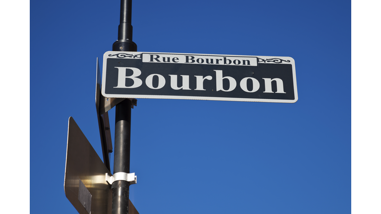 Bourbon street sign in New Orleans