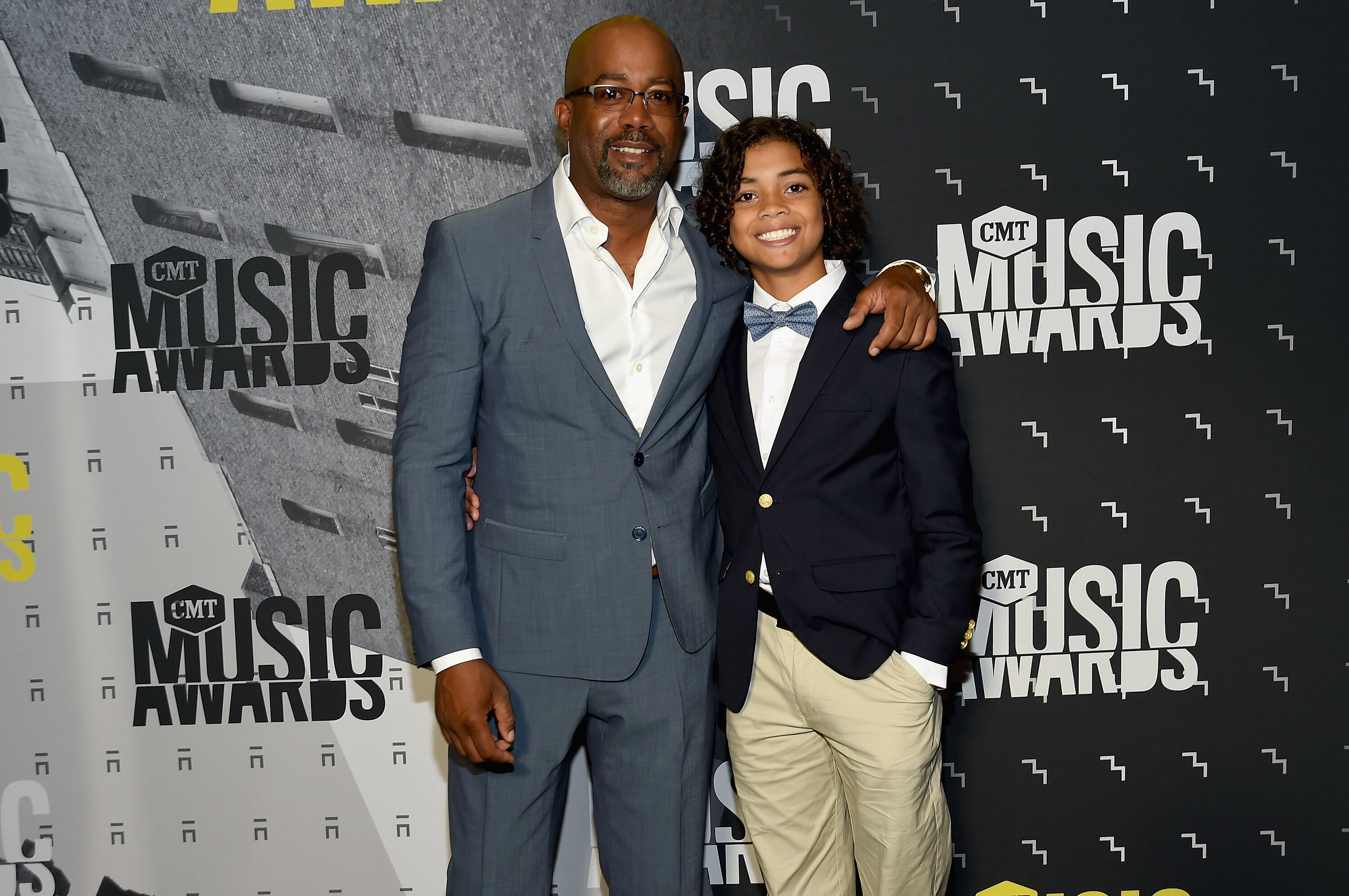 NASHVILLE, TN - JUNE 07:  Singer-songwriter Darius Rucker and son Jack Rucker attend the 2017 CMT Music awards at the Music City Center on June 7, 2017 in Nashville, Tennessee.  (Photo by Rick Diamond/Getty Images for CMT)