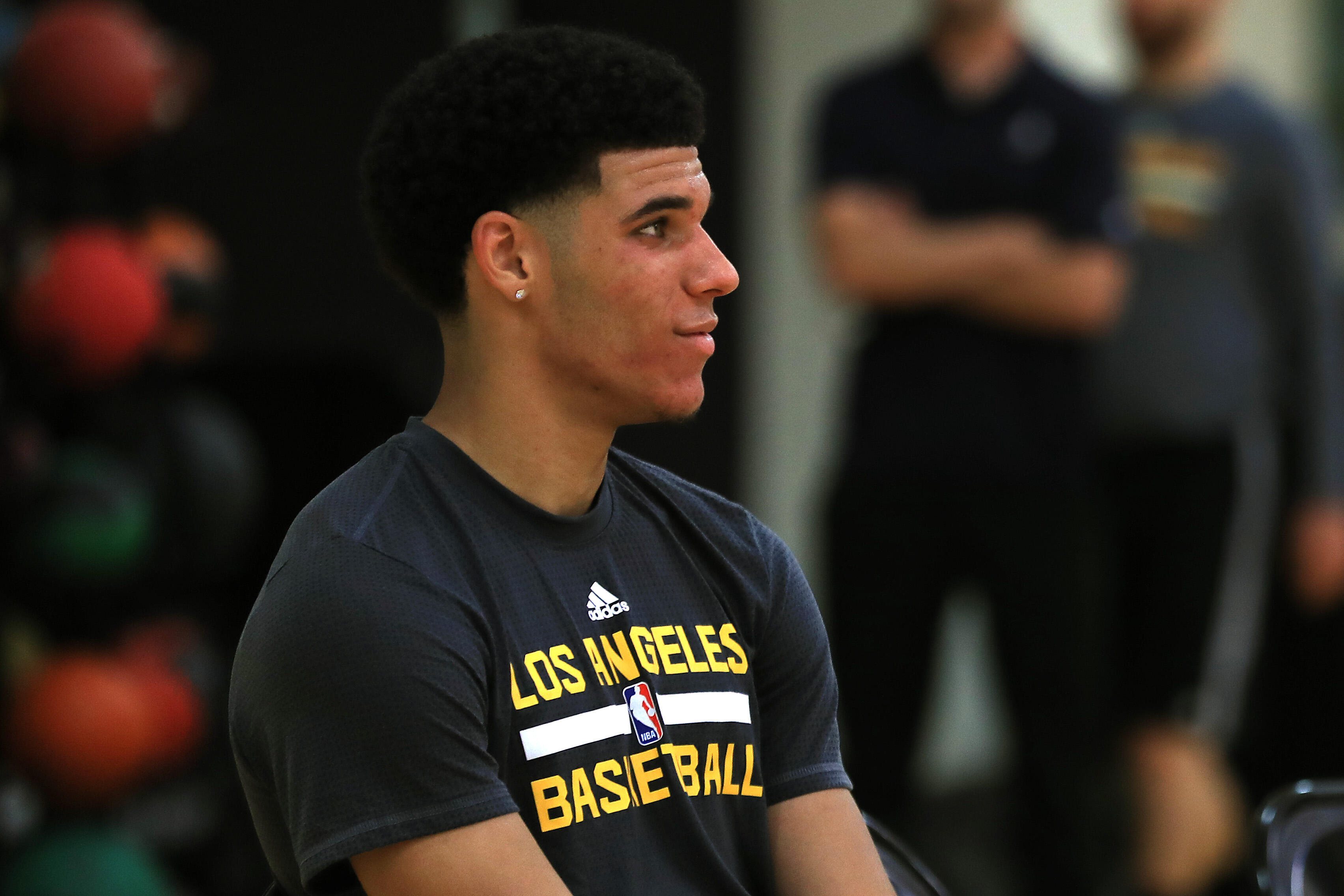 EL SEGUNDO, CA - JUNE 07:  NBA Prospect Lonzo Ball sits down after a workout with the Los Angeles Lakers at Toyota Sports Center on June 7, 2017 in El Segundo, California.  NOTE TO USER: User expressly acknowledges and agrees that, by downloading and or u