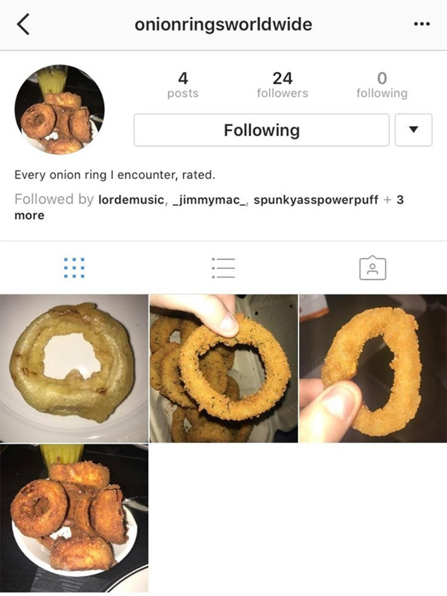 Lorde Onion Rings