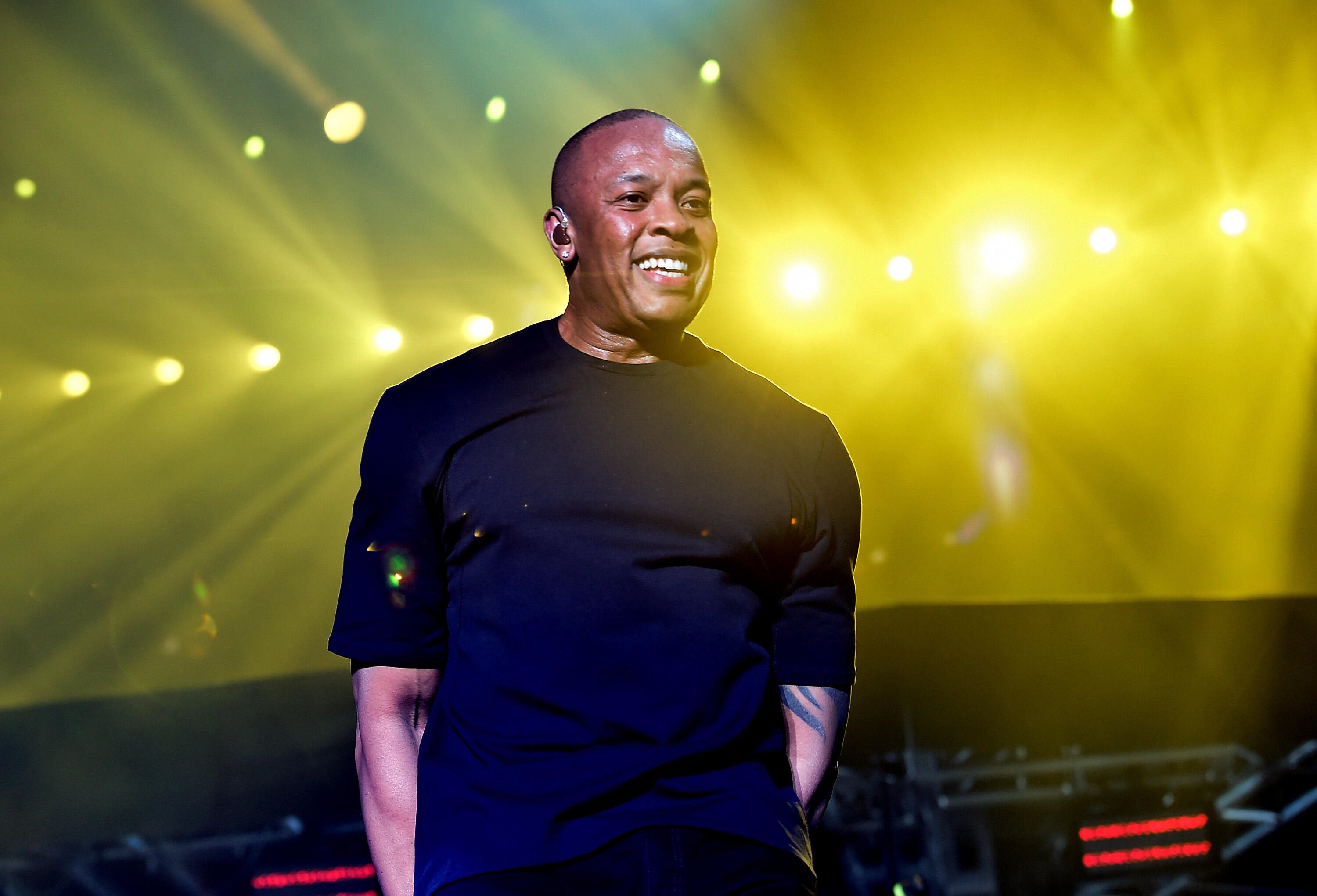 INDIO, CA - APRIL 23:  Recording artist Dr. Dre  performs onstage during day 2 of the 2016 Coachella Valley Music & Arts Festival Weekend 2 at the Empire Polo Club on April 23, 2016 in Indio, California.  (Photo by Kevin Winter/Getty Images for Coachella)