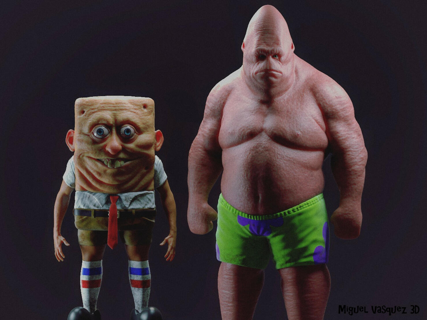Artist's Renderings Of SpongeBob Characters As Humans Will Haunt You