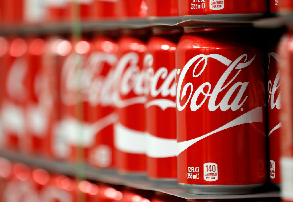 SALT LAKE CITY, UT - FEBRUARY 10: Pallets of Coke-Cola cans wait to the filled at a Coco-Cola bottling plant on February 10, 2017 in Salt Lake City, Utah. Current Coke president James Quincey will become CEO on May 1. (Photo by George Frey/Getty Images)