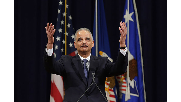 Farewell Ceremony Held For Outgoing Attorney General Eric Holder At Justice Dept.