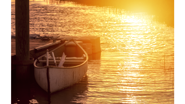 Canoe at Sunset