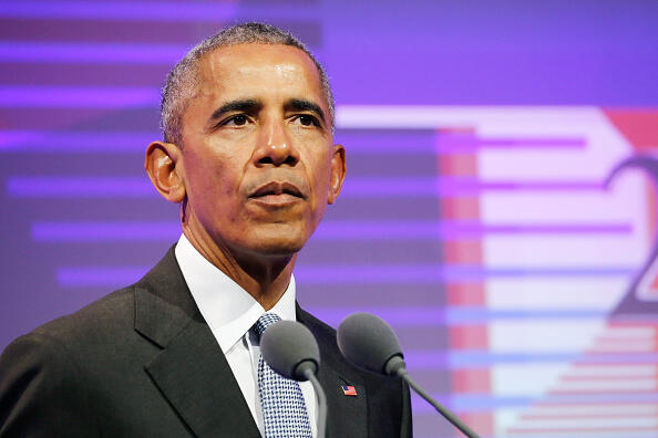 BADEN-BADEN, GERMANY - MAY 25: Former US president Barack Obama during the German Media Award 2016 at Kongresshaus on May 25, 2017 in Baden-Baden, Germany. The German Media Award (Deutscher Medienpreis) has been presented annually since 1992 to honor personalities from public life. (Photo by Isa Foltin/WireImage )