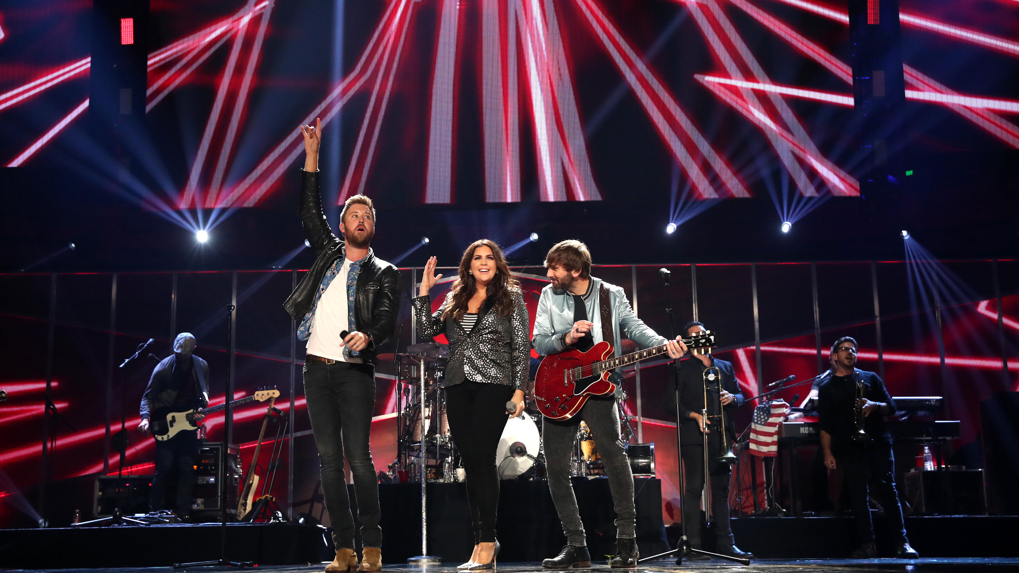 AUSTIN, TX - MAY 06:  (L-R) Singers Charles Kelley, Hillary Scott, and Dave Haywood of Lady Antebellum perform onstage during the 2017 iHeartCountry Festival, A Music Experience by AT&T at The Frank Erwin Center on May 6, 2017 in Austin, Texas.  (Photo by