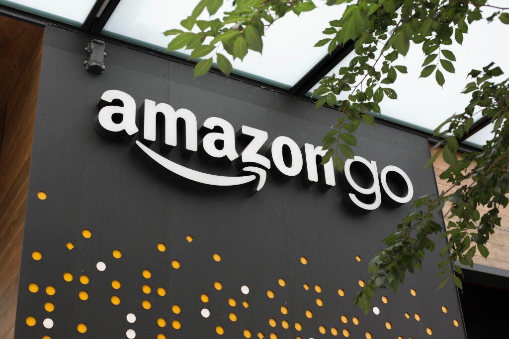SEATTLE, WA - JUNE 16: A sign for Amazon Go is seen outside the grocery store's location on June 16, 2017 in Seattle, Washington. Amazon announced that it will buy Whole Foods Market, Inc. for over $13 billion.  (Photo by David Ryder/Getty Images)