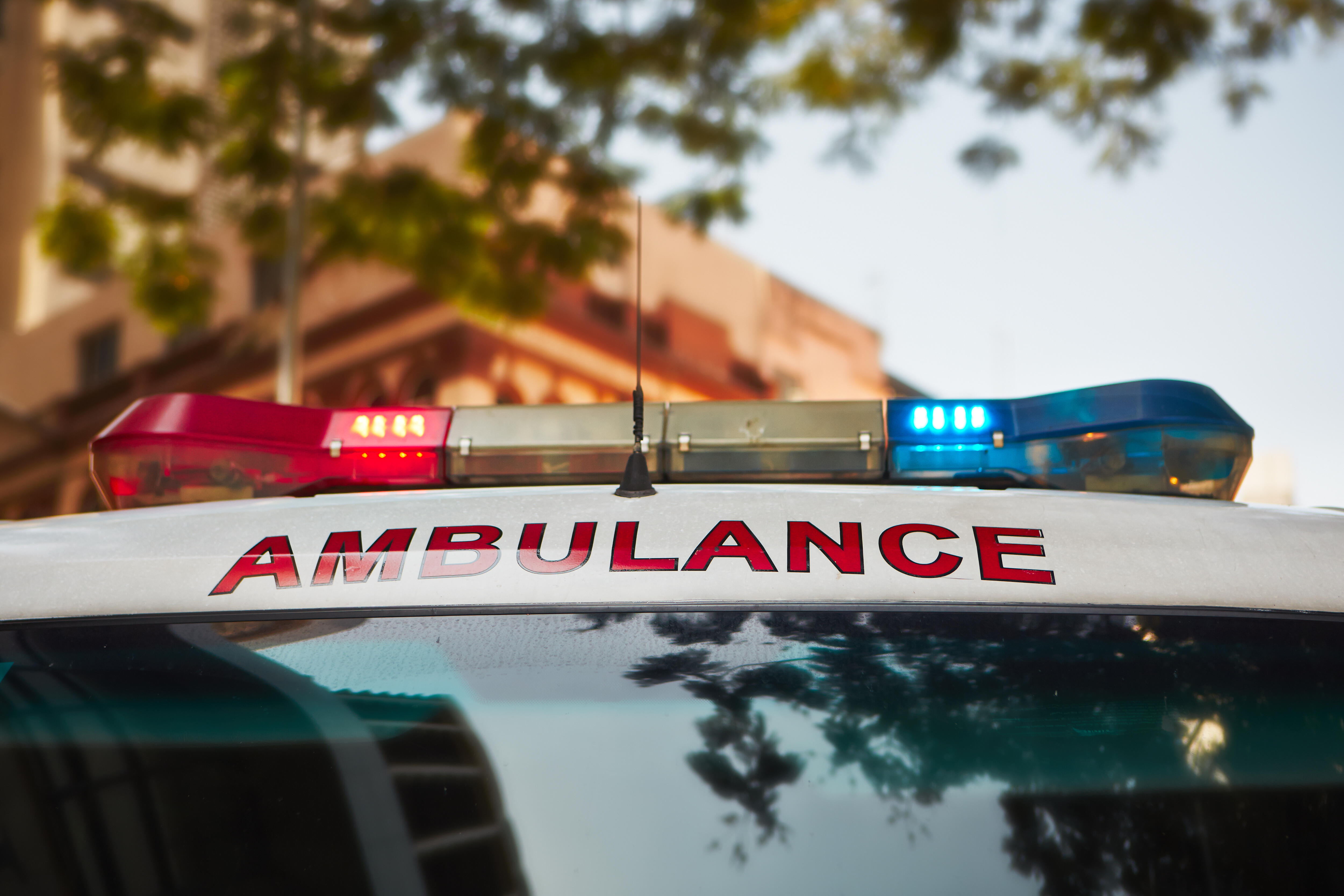 Emergency ambulance car on the street