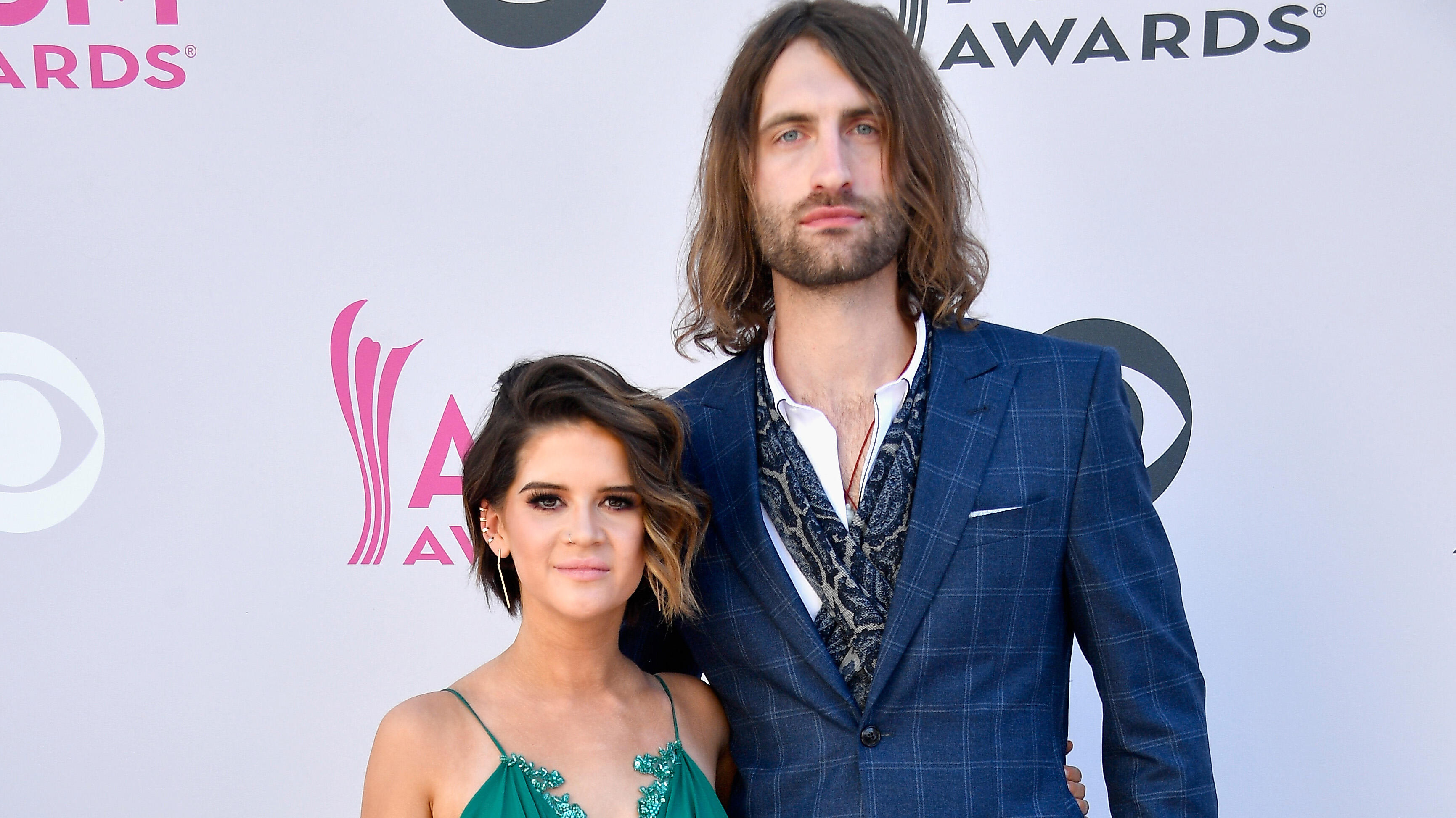 LAS VEGAS, NV - APRIL 02:  Recording artists Maren Morris (L) and Ryan Hurd attend the 52nd Academy Of Country Music Awards at Toshiba Plaza on April 2, 2017 in Las Vegas, Nevada.  (Photo by Frazer Harrison/Getty Images)