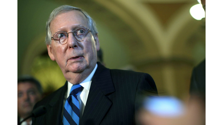 Senate Lawmakers Address The Media After Their Weekly Policy Luncheons