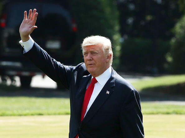 WASHINGTON, DC - AUGUST 04: President Donald Trump walks to Marine One before departing from the White House on August 4, 2017, in Washington, DC. President Trump is traveling to Bedminster, N.J. for his summer break. (Photo by Mark Wilson/Getty Images)