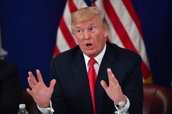 US President Donald Trump speaks during a security briefing on August 10, 2017, at his Bedminster National Golf Club in New Jersey. / AFP PHOTO / Nicholas Kamm (Photo credit should read NICHOLAS KAMM/AFP/Getty Images)