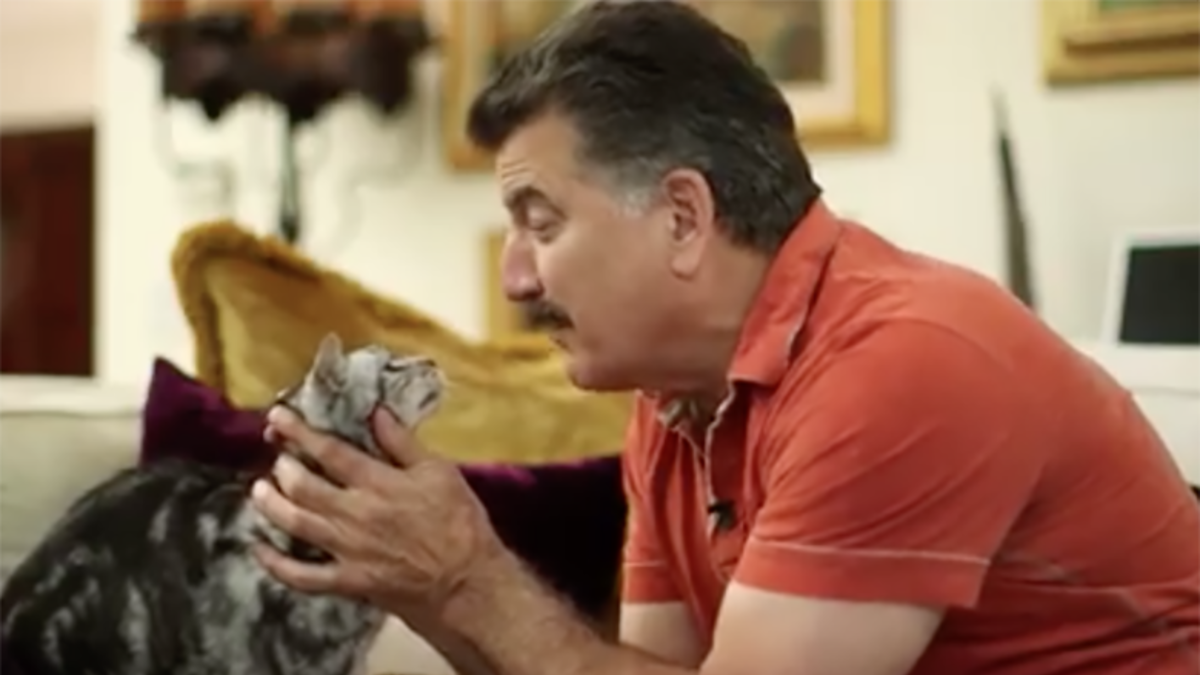 Keith Hernandez was thrilled to see a cutout of his beloved cat