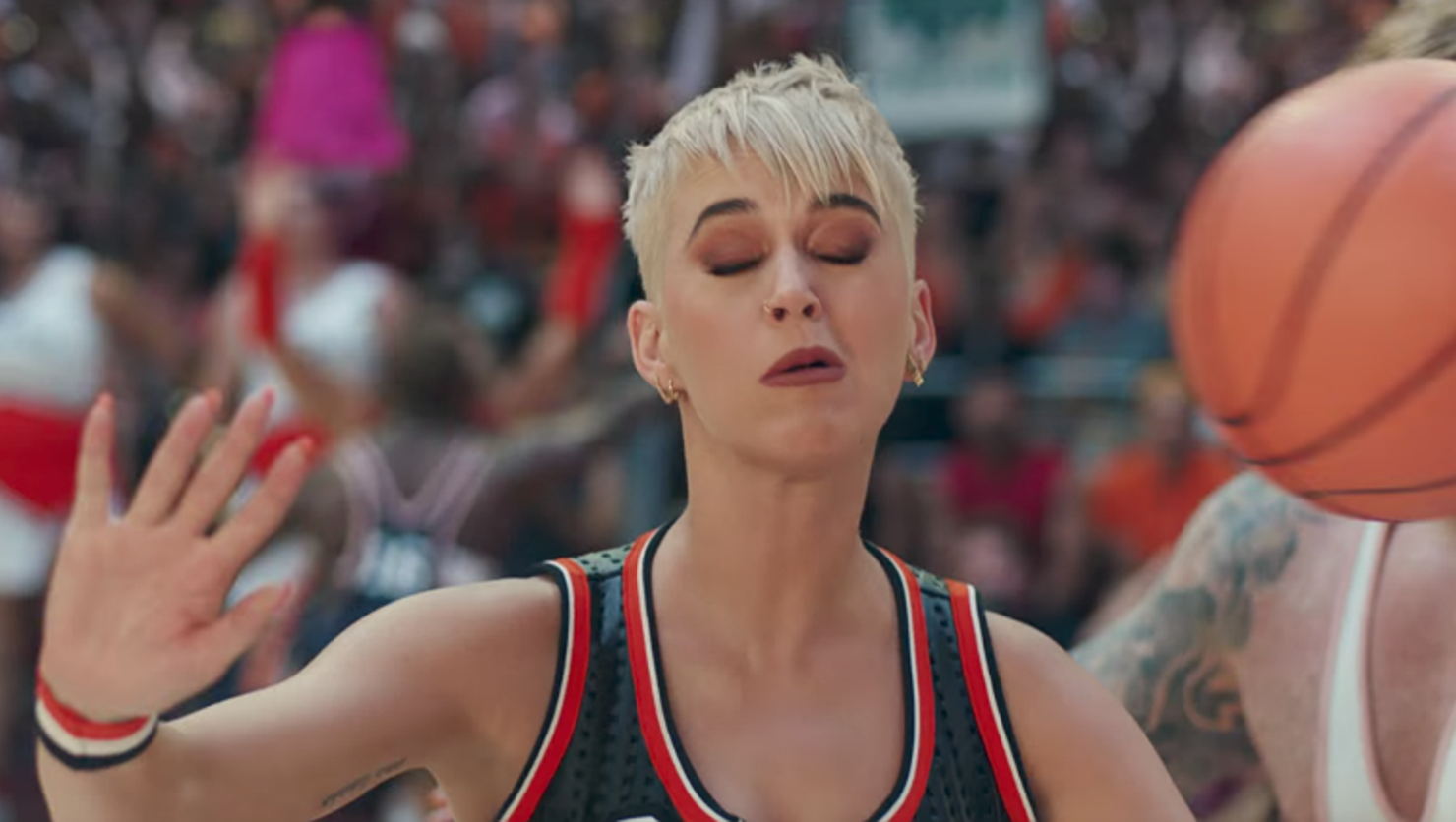 Watch Katy Perry S All Star Trailer For Her Campy Swish Swish Music Video Iheart