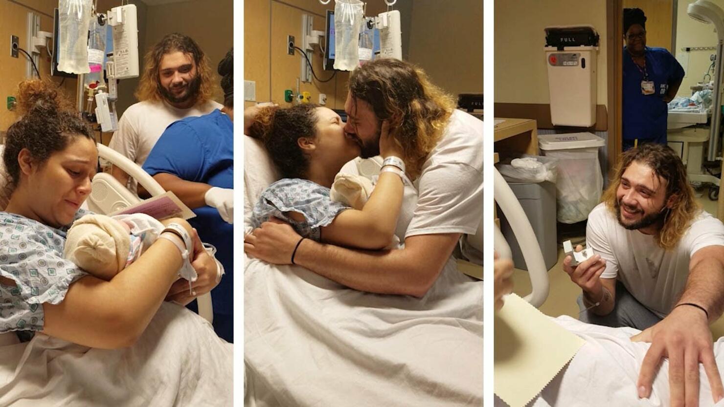 Man Emotionally Proposes To Girlfriend Minutes After She Gives Birth