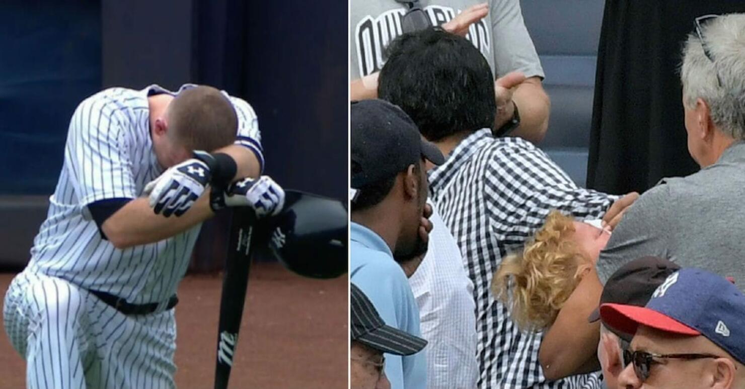 Foul ball hits young girl 