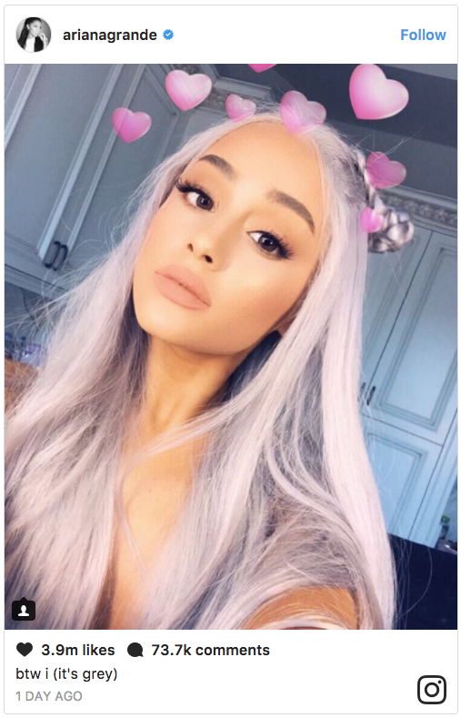 Ariana Grande s New Grey Not Purple Hair Has Totally Transformed