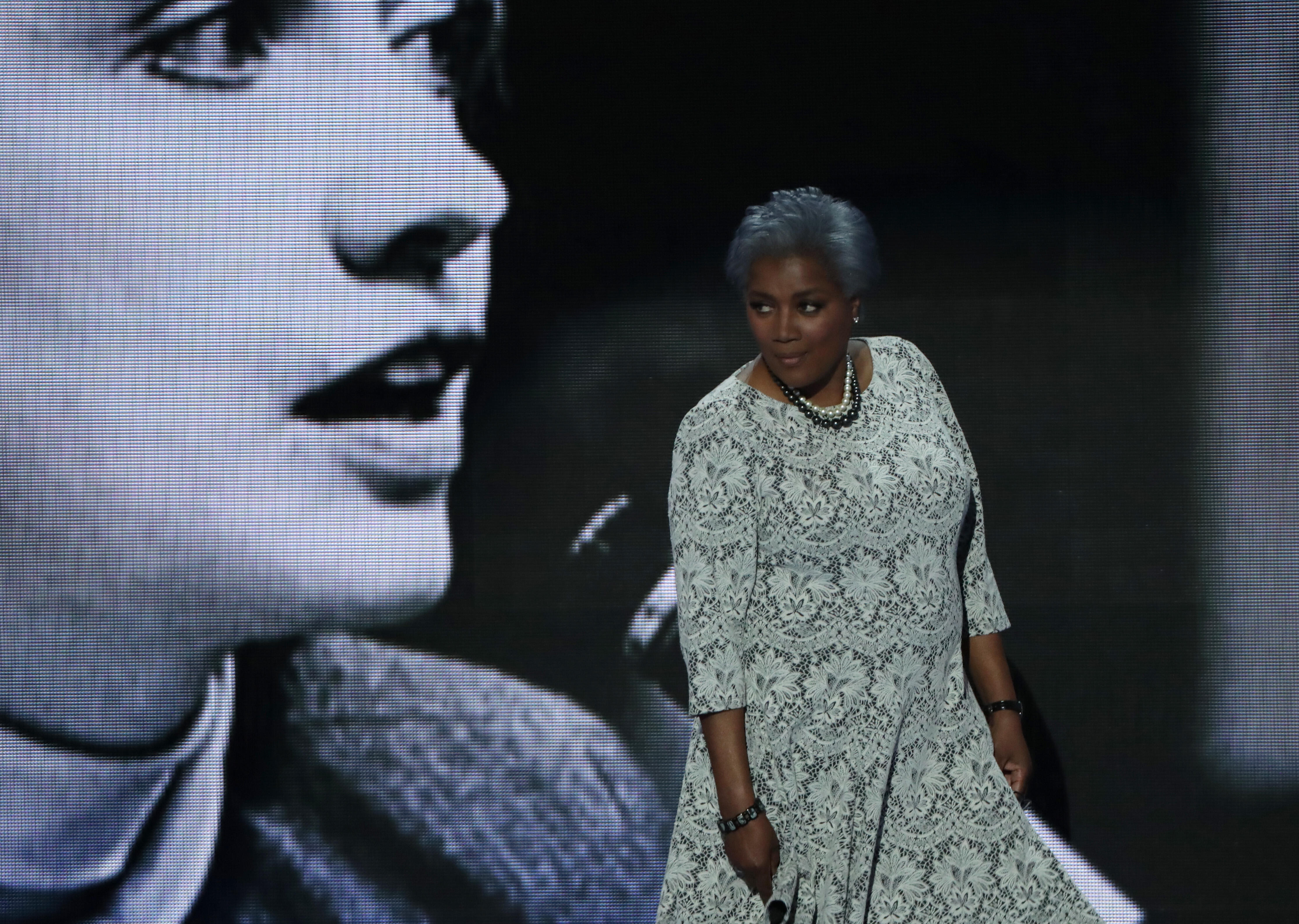 PHILADELPHIA, PA - JULY 26: Interim chair of the Democratic National Committee, Donna Brazile delivers remarks on the second day of the Democratic National Convention at the Wells Fargo Center, July 26, 2016, in Philadelphia, Pennsylvania. Democratic presidential candidate Hillary Clinton received the number of votes needed to secure the party's nomination. An estimated 50,000 people are expected in Philadelphia, including hundreds of protesters and members of the media. The four-day Democratic National Convention kicked off July 25. (Photo by Alex Wong/Getty Images)