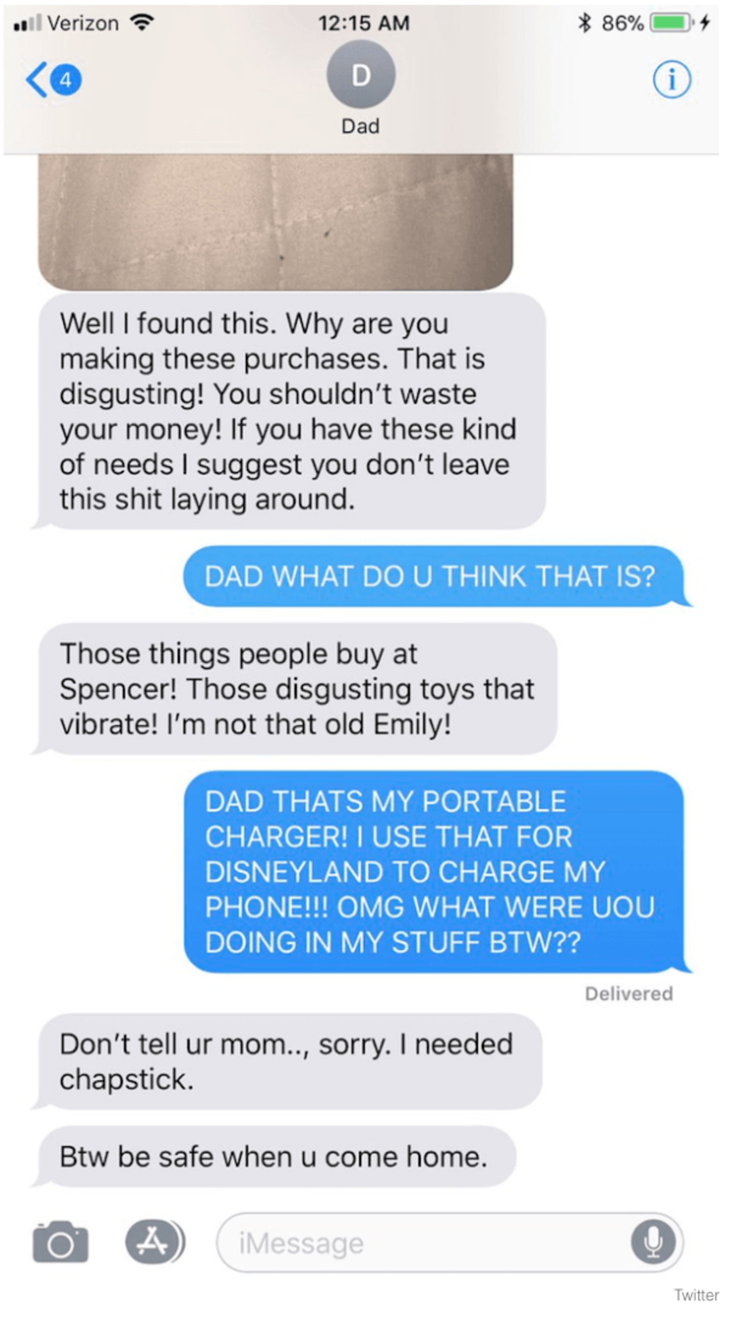 Dad Thinks Hes Found Daughters Sex Toy Awkward Texts Reveal Hes Way