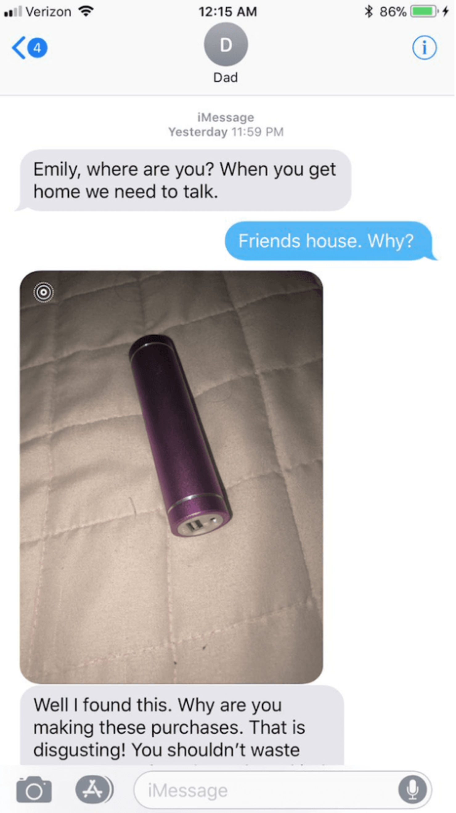 Dad Thinks He s Found Daughter s Sex Toy Awkward Texts Reveal