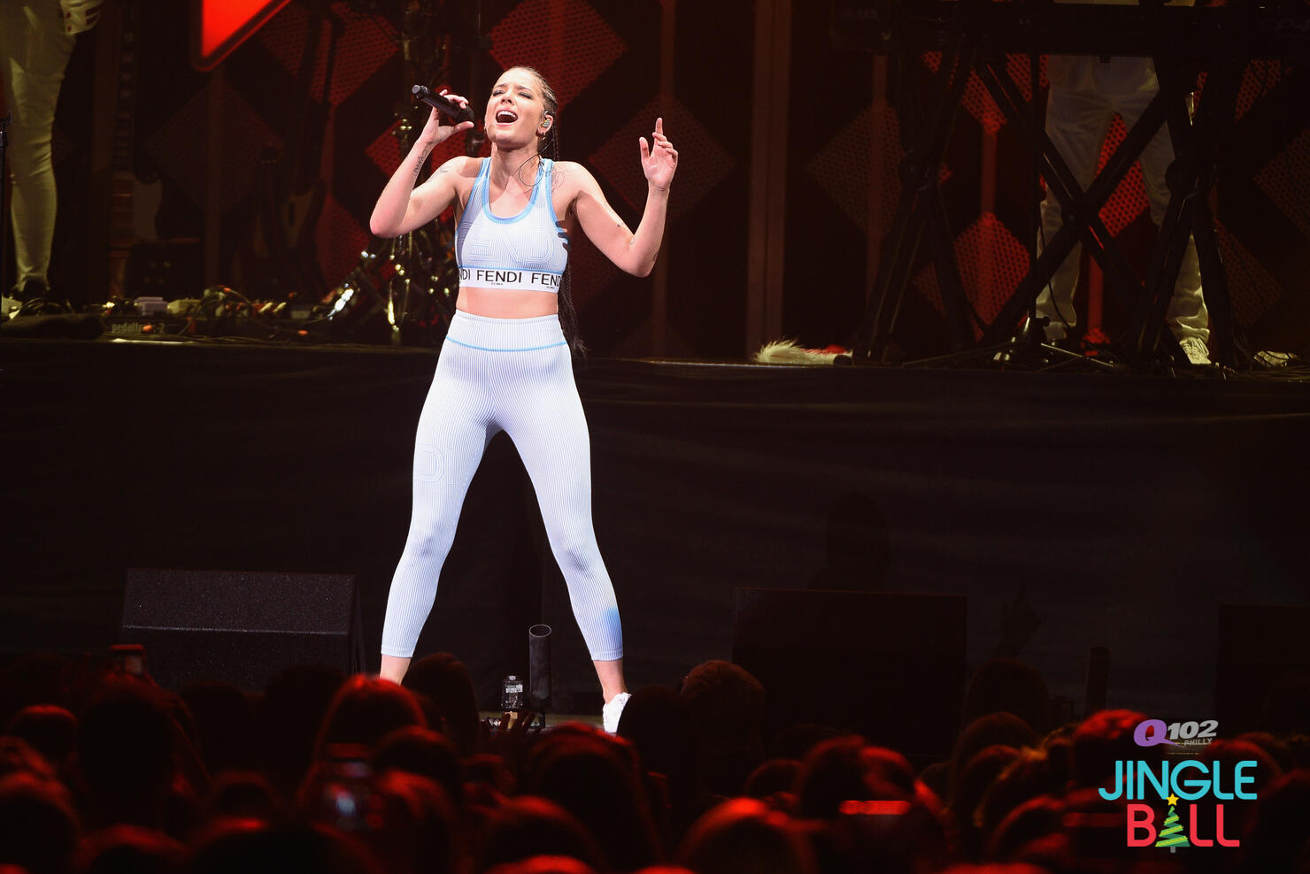Halsey performing live at Q102 Jingle Ball 2017.