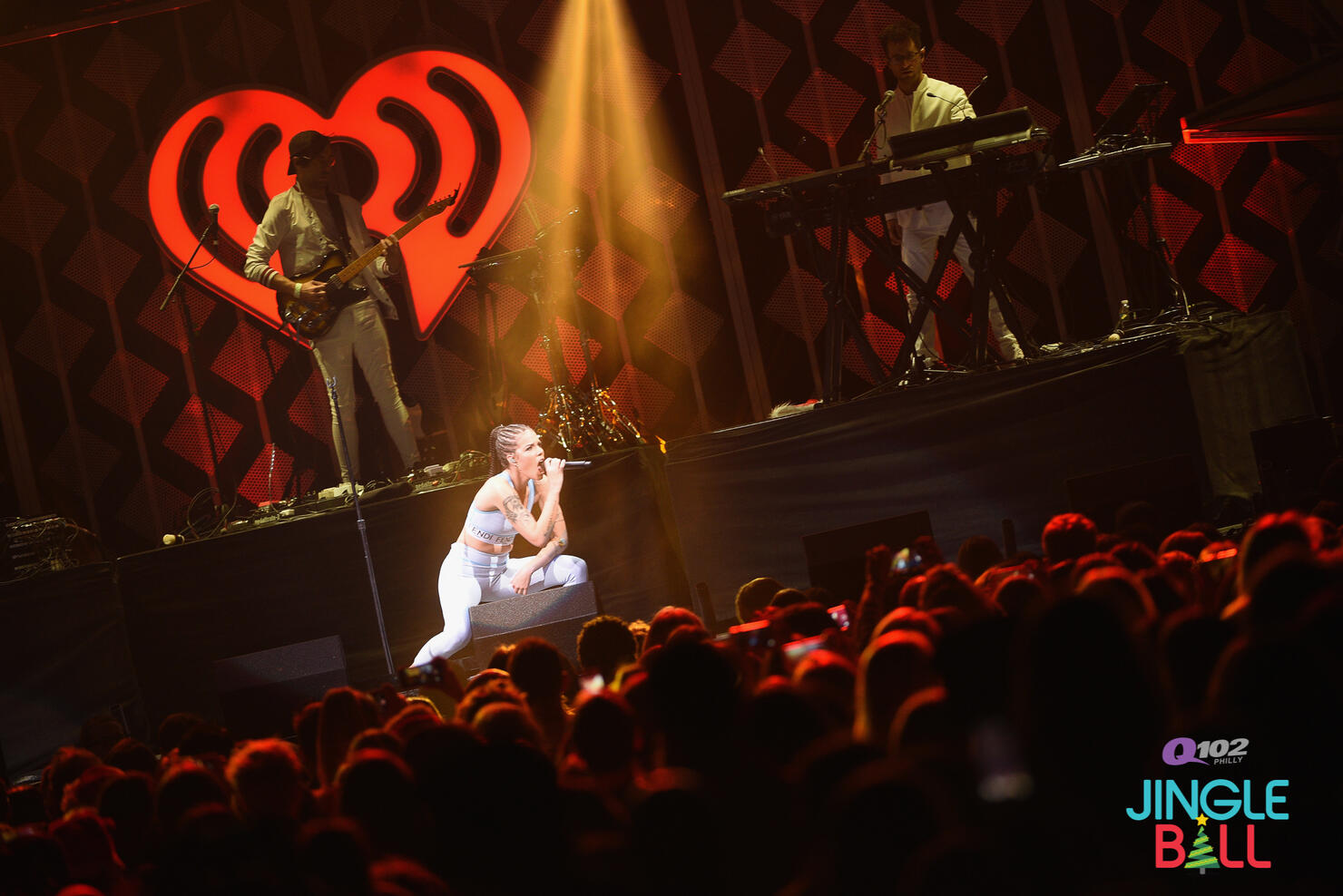 Halsey performing live at Q102 Jingle Ball 2017.