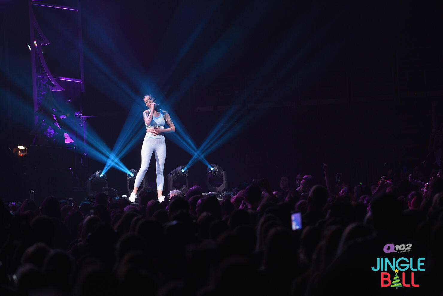 Halsey performing live at Q102 Jingle Ball 2017.