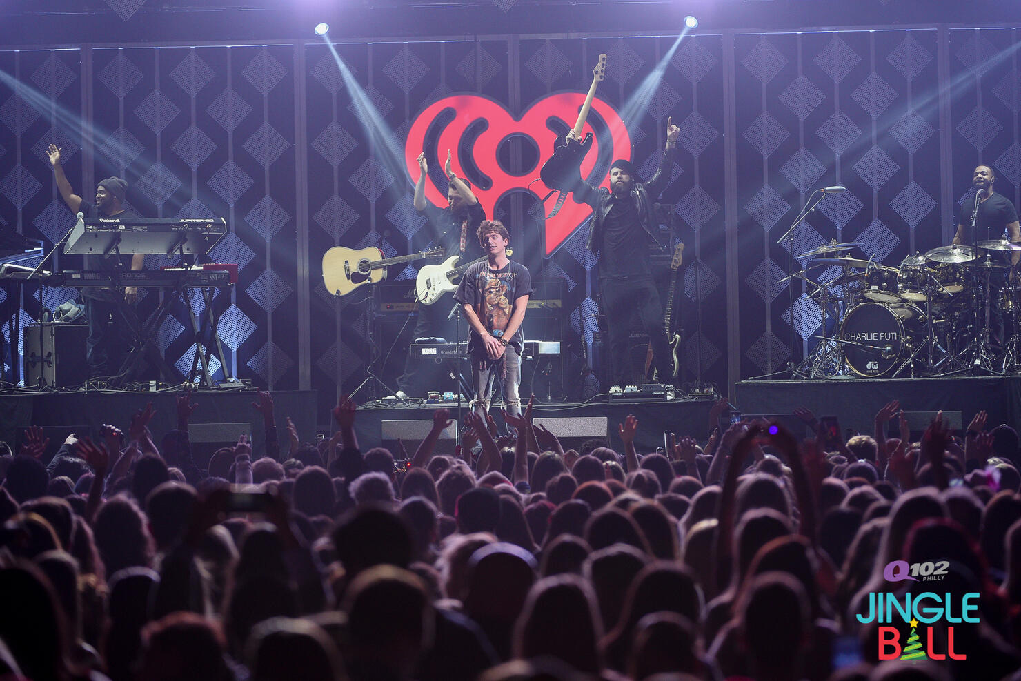 Charlie Puth performing live at Q102 Jingle Ball 2017