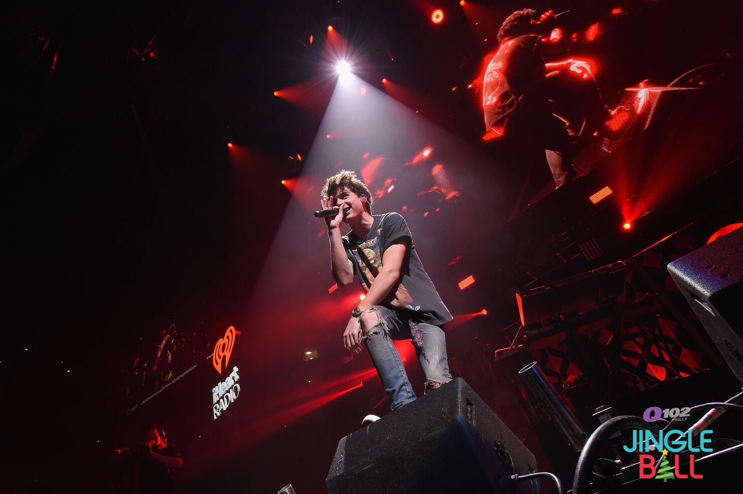 Charlie Puth performing live at Q102 Jingle Ball 2017