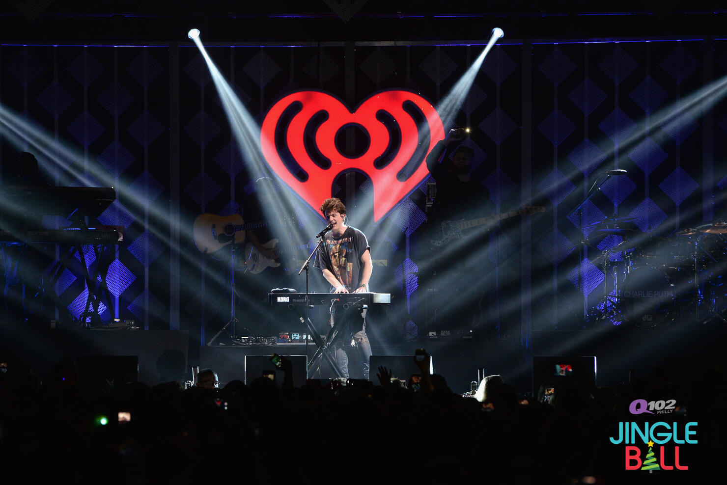 Charlie Puth live on stage at Q102 Jingle Ball 2017