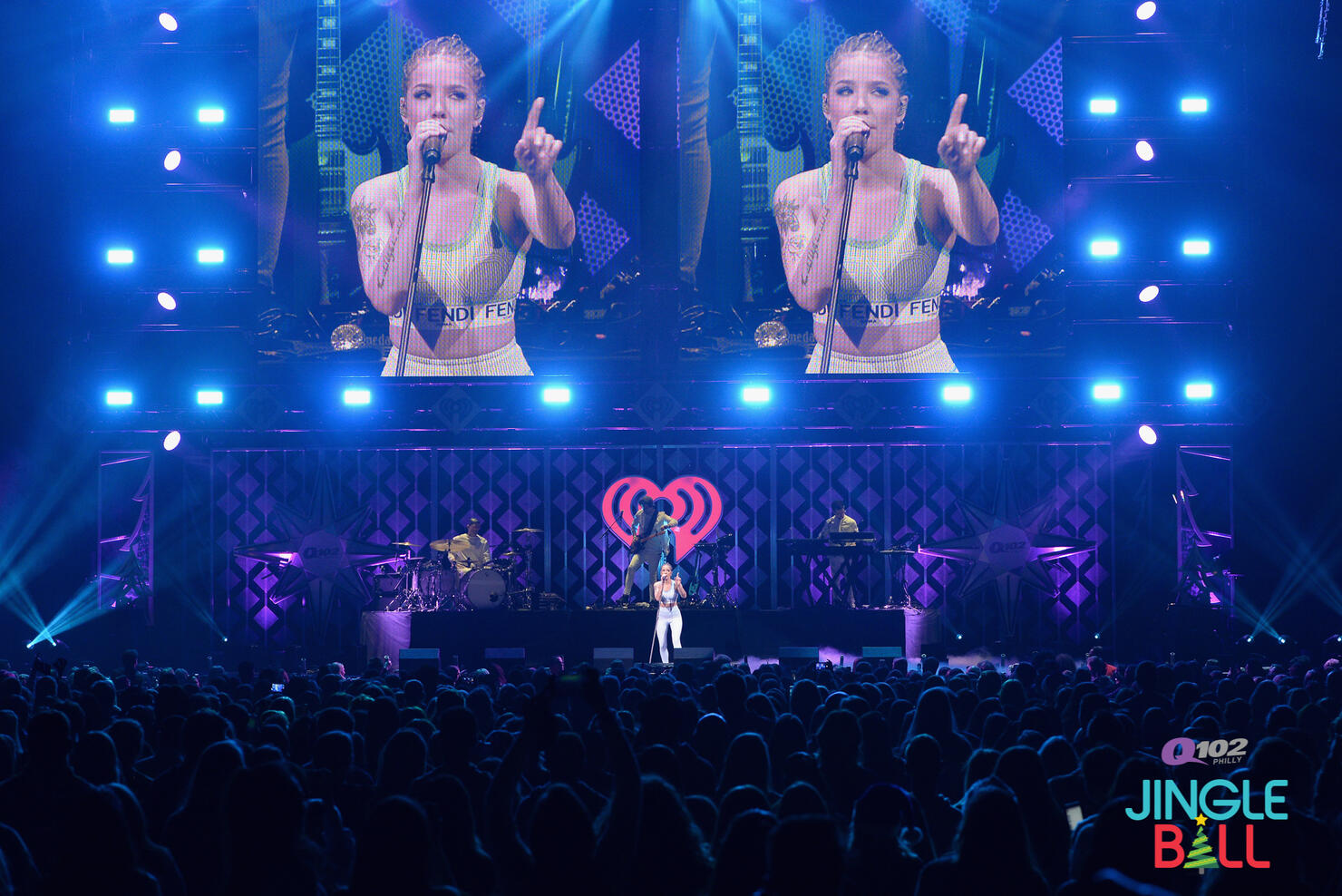 Halsey performing live at Q102 Jingle Ball 2017.
