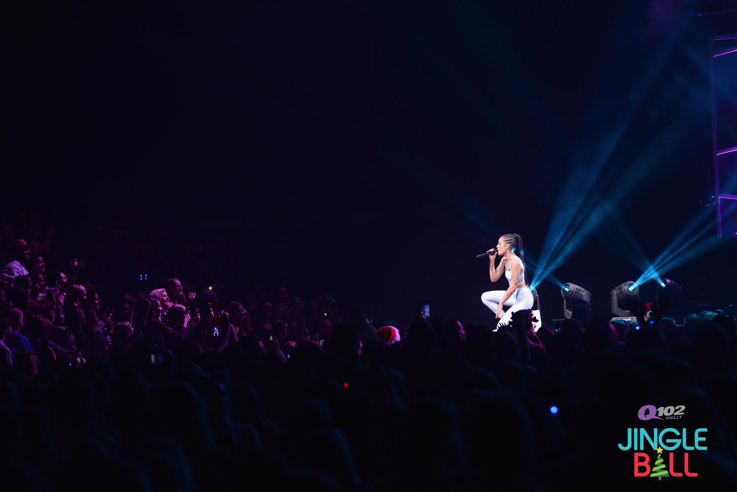 Halsey performing live at Q102 Jingle Ball 2017.