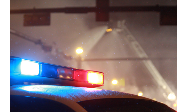 Police Car in rain