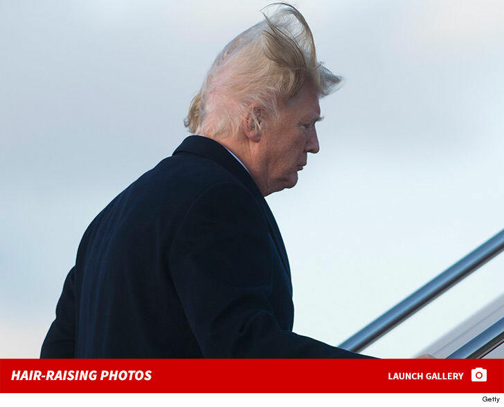 PREZ TRUMP THIS BLOWS!!! Hair Takes Loss in Wind | iHeartRadio