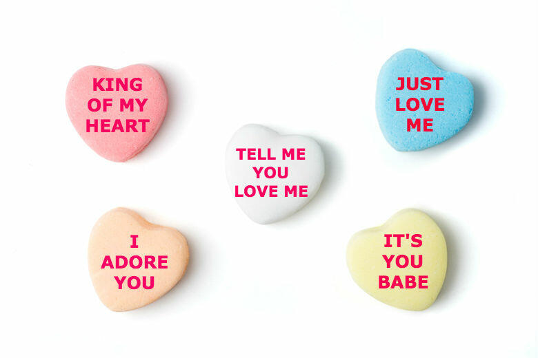 Sweethearts Candies have new sayings this year inspired by lyrics from  classic love songs