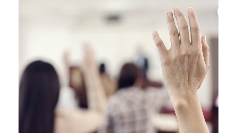 Student Hand Raised Classroom
