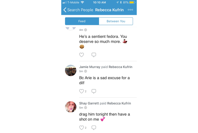 Bachelor Fan's Spam Becca K.'s Venmo!