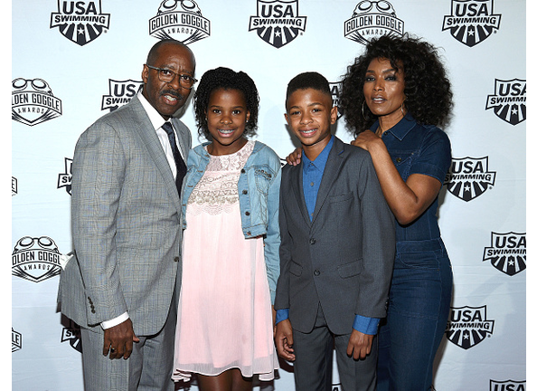Getty Images - Courtney B. Vance, Bronwyn Vance, Slater Vance and Angela Bassett