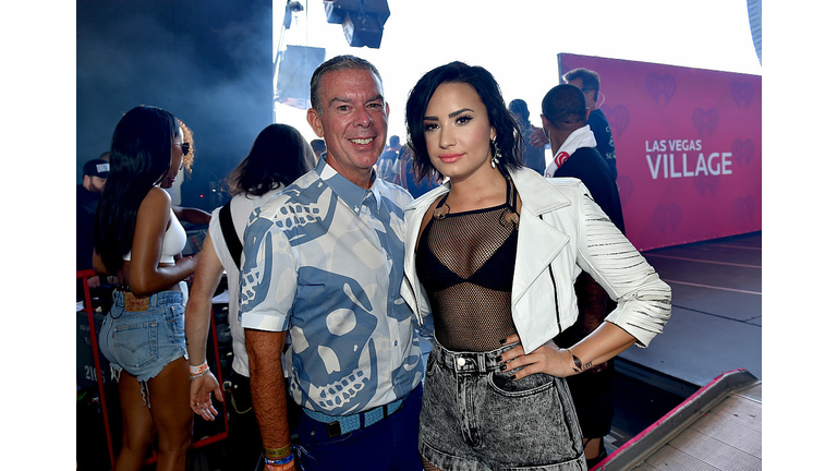 Demi Lovato with Elvis Duran from the Q102 Morning Show