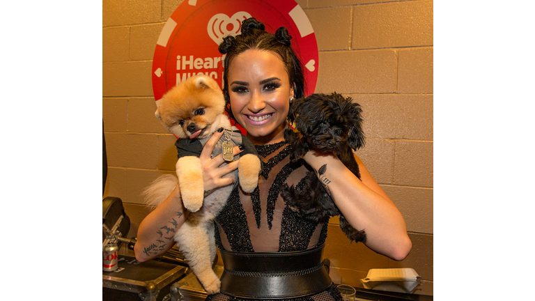 Demi Lovato backstage at the iHeartRadio Music Festival