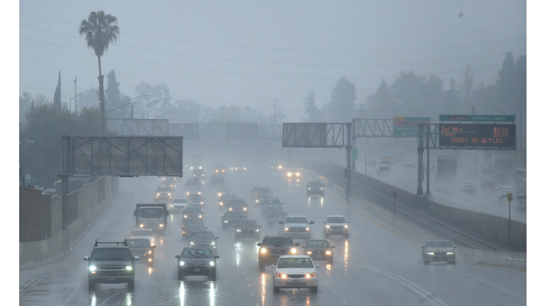 Rain on Southern California Freeways