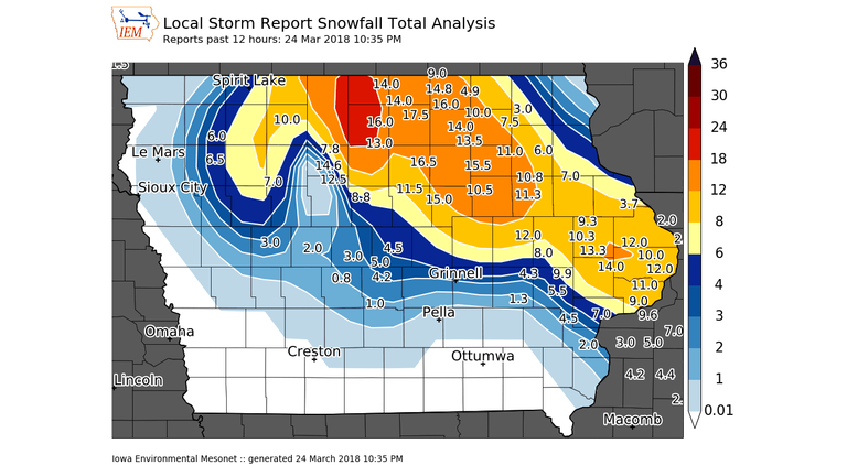 Snowfall totals - Iowa State University 