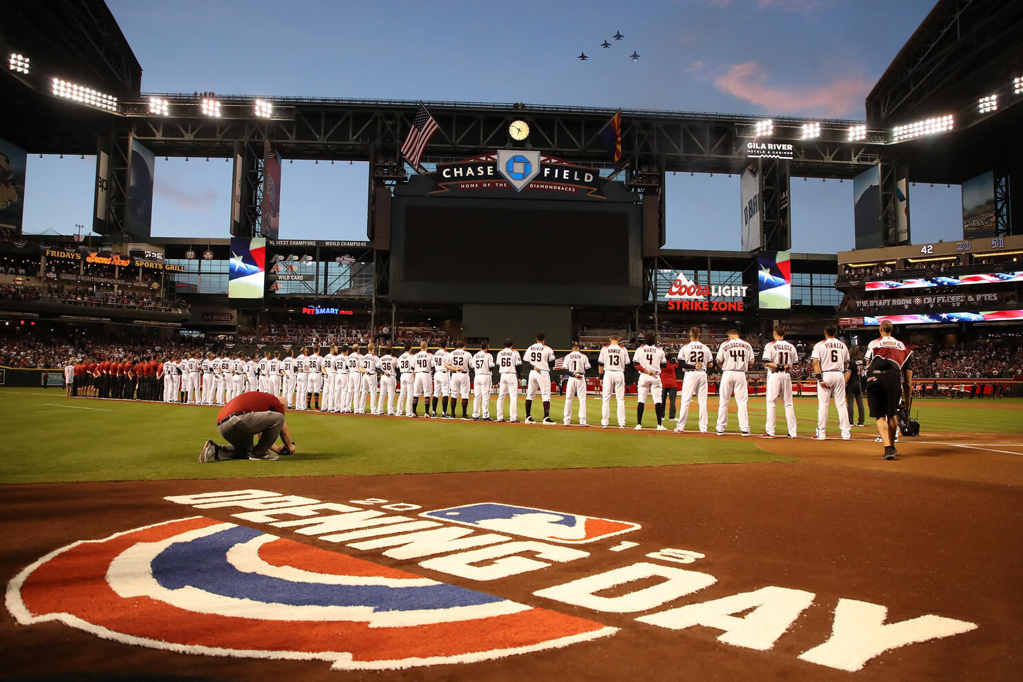 Shirtless Fan Runs Onto Field During Arizona Diamondbacks Opening Day