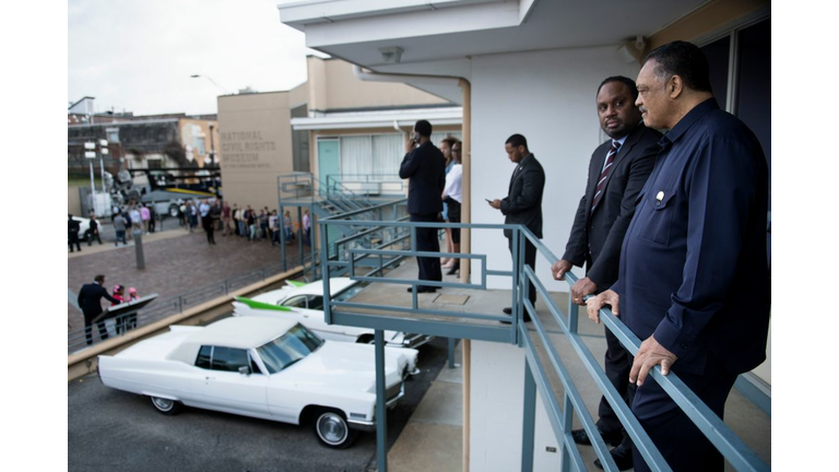 Rev. Jesse Jackson at the Lorraine Motel (Getty)