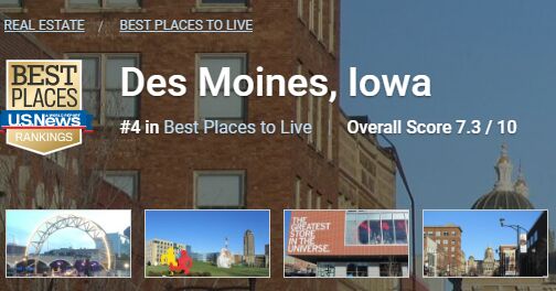 Des Moines upped near top of U.S. News and World Report list
