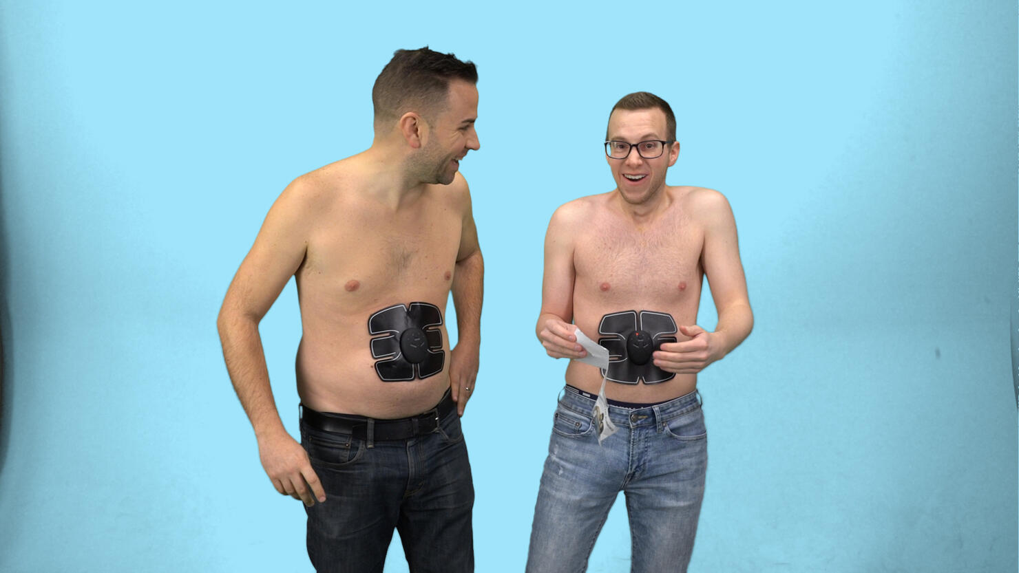 Do Electric Ab Belts Work Jake and Garrett Try Them on Will It Work iHeart